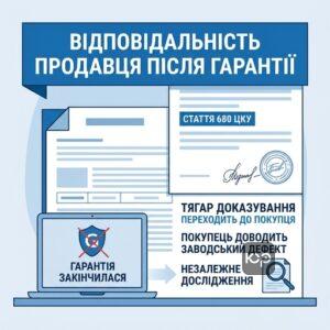 Відповідальність продавця після закінчення гарантійного строку за статтею 680 ЦКУ