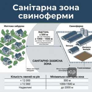 Відстань від свиноферми до житлових будинків згідно з санітарними нормами
