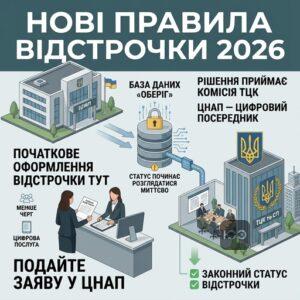Оформлення відстрочки через ЦНАП згідно з новими правилами 2026 року