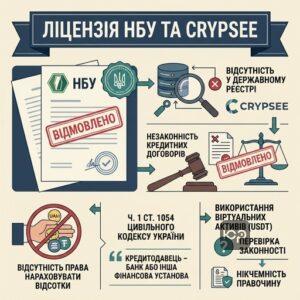 Відсутність ліцензії НБУ у Crypsee як аргумент у суді по кредиту