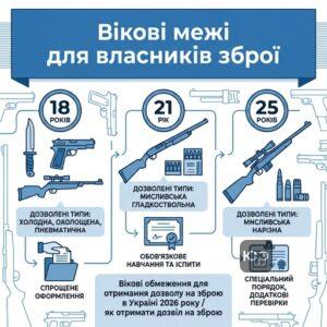 Вікові обмеження для отримання дозволу на зброю в Україні 2026 року як отримати дозвіл на зброю
