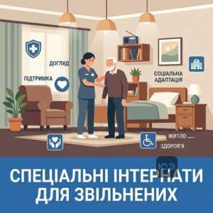 влаштування звільнених осіб до будинку-інтернату та центрів адаптації