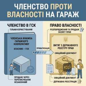 приватизація гаража в кооперативі та право власності на нерухомість ГСК