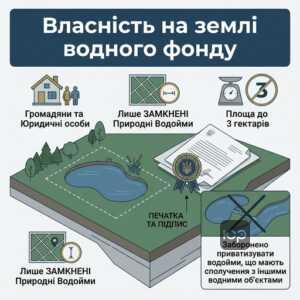 Право власності на землі водного фонду та правило трьох гектарів