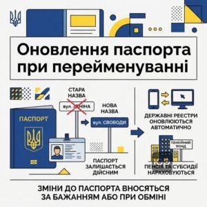 Внесення змін до паспорта при перейменуванні вулиці для громадян