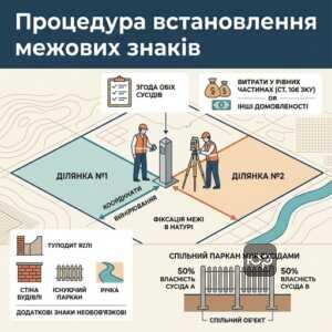 встановлення межових знаків процедура та спільний паркан між сусідами