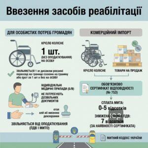 Правила ввезення інвалідних візків та медичних виробів для особистих потреб через митницю