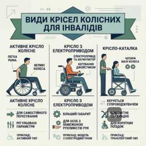 Класифікація та види крісел колісних для людей з інвалідністю в Україні