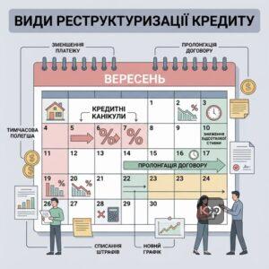Основні види реструктуризації кредитної заборгованості включаючи пролонгацію та кредитні канікули
