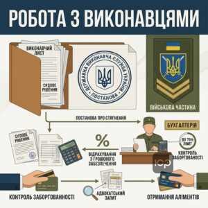 Виконавче провадження по аліментах та робота з військовою частиною