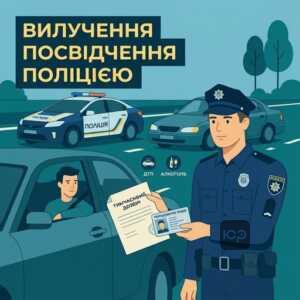 Тимчасове вилучення посвідчення водія поліцейським на дорозі