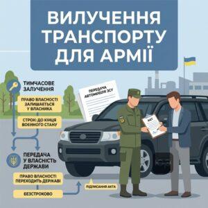 Процес залучення автомобіля на потреби військових та повернення авто вилученого на потреби ЗСУ