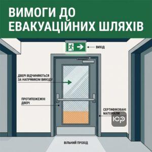 Вимоги ДБН до евакуаційних шляхів та протипожежних дверей