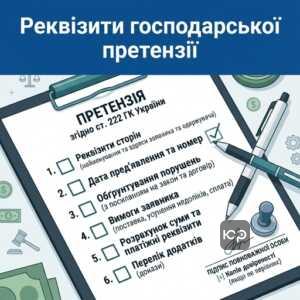 Вимоги до оформлення претензії згідно зі статтею 222 ГК України