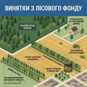Земли лесохозяйственного назначения и исключения из лесного фонда Украины