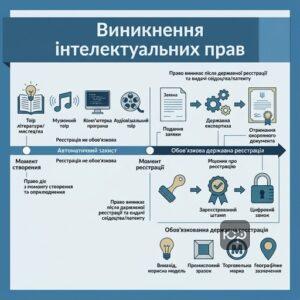Момент та підстави виникнення права інтелектуальної власності на різні об'єкти