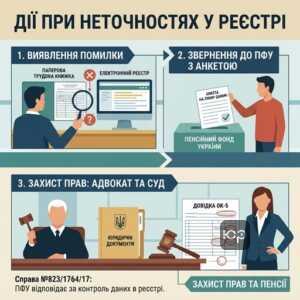 Виправлення помилок у стажі через адвоката та суд
