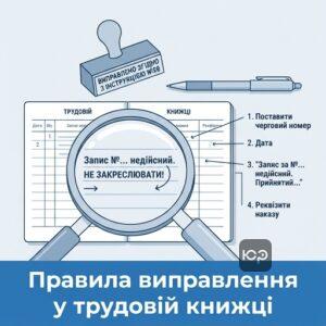 виправлення у трудовій книжці за правилами інструкції