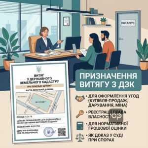 витяг з ДЗК для правочину опис та призначення документа