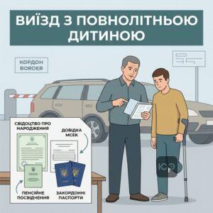 Виїзд за кордон з повнолітньою дитиною з інвалідністю документи батьку