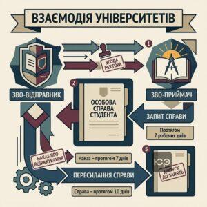 Покрокова взаємодія між ЗВО при переведенні студента до іншого закладу