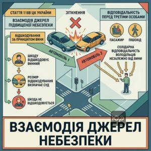 Схема солідарної відповідальності володільців при взаємодії кількох джерел підвищеної небезпеки