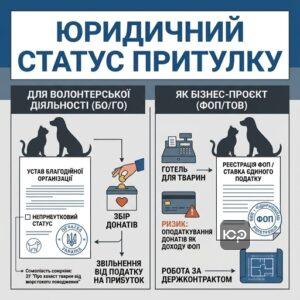 Юридичні форми реєстрації притулку для тварин в Україні ФОП або ГО