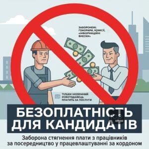 Заборона стягнення плати з працівників за посередництво у працевлаштуванні за кордоном