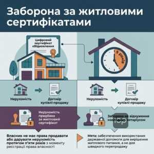 Запрет отчуждения квартиры, приобретенной по жилищному сертификату єВідновлення, на пять лет