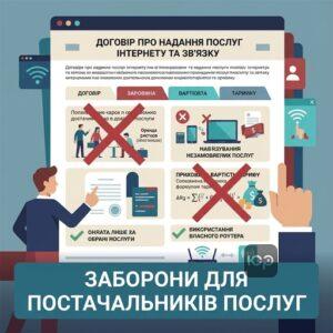 Заборонені пункти в договорі про надання послуг інтернету та зв'язку