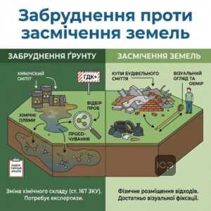 Охорона земель від забруднення відходами та розмежування юридичних понять забруднення і засмічення ґрунту