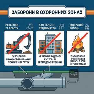 загальні обмеження в охоронній зоні магістрального трубопроводу на будівництво та роботи