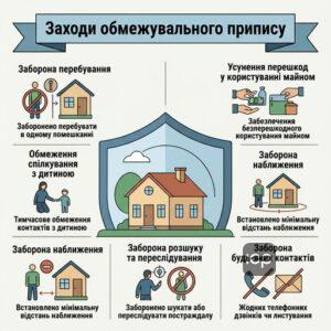 Перелік заходів які містить обмежувальний припис суду для захисту постраждалих від насильства