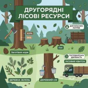 Заготівля другорядних лісових ресурсів: кора, пні, луб