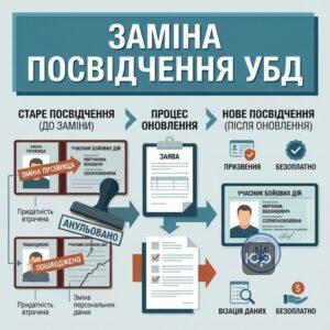 Заміна посвідчення УБД через зміну прізвища або пошкодження документа