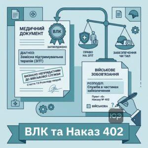 Проходження ВЛК та визначення придатності до служби осіб на замісній терапії ЗПТ відповідно до Наказу 402