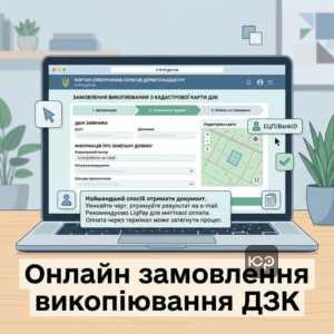 замовити викопіювання з кадастрової карти ДЗК онлайн портал e-land