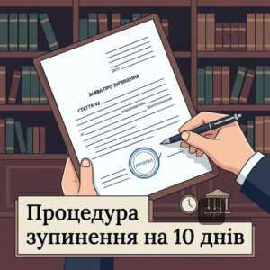 Заява про зупинення вчинення нотаріальних дій за статтею 42