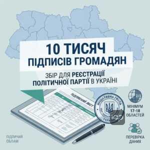 Збір 10 тисяч підписів громадян України для реєстрації нової політичної партії.