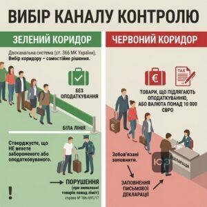 Вибір зеленого та червоного коридору на митниці
