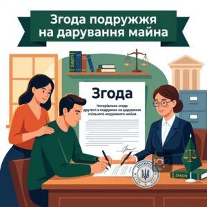 Нотаріальна згода другого з подружжя на дарування спільного нерухомого майна
