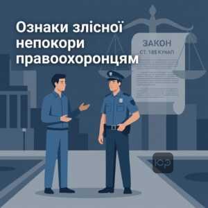 Злісна непокора поліції ознаки та юридичне визначення за статтею 185 КУпАП