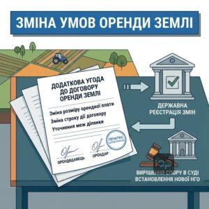Зміна договору оренди землі через додаткову угоду та реєстрацію