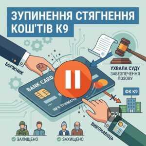 зупинення списання коштів та забезпечення позову проти ФК К9