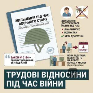Звільнення під час воєнного стану особливості та обмеження 2026