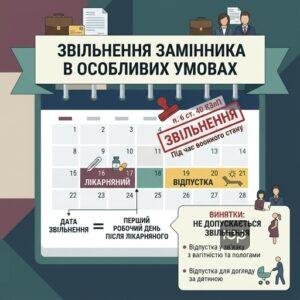 Звільнення працівника за п 6 ст 40 КЗпП під час воєнного стану та перебування на лікарняному або у відпустці