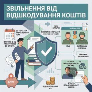 Випадки, коли обов'язок відшкодування коштів до бюджету за навчання не виникає.