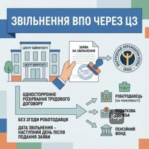 Процедура звільнення ВПО через центр зайнятості в односторонньому порядку