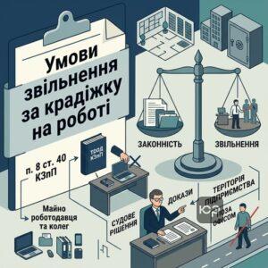 Звільнення за крадіжку на роботі: юридичні умови та межі застосування п. 8 ст. 40 КЗпП