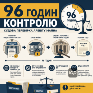 96 годин судового контролю при адміністративному арешті майна